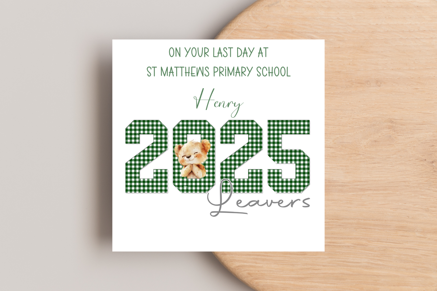 Personalised 2025 Bear School Leavers Card