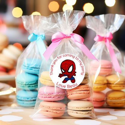 24 X Spidey and friends Thank You For Coming To My Party Stickers: Personalise Your Party Favours!