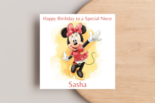Personalised Minnie Mouse Birthday Card