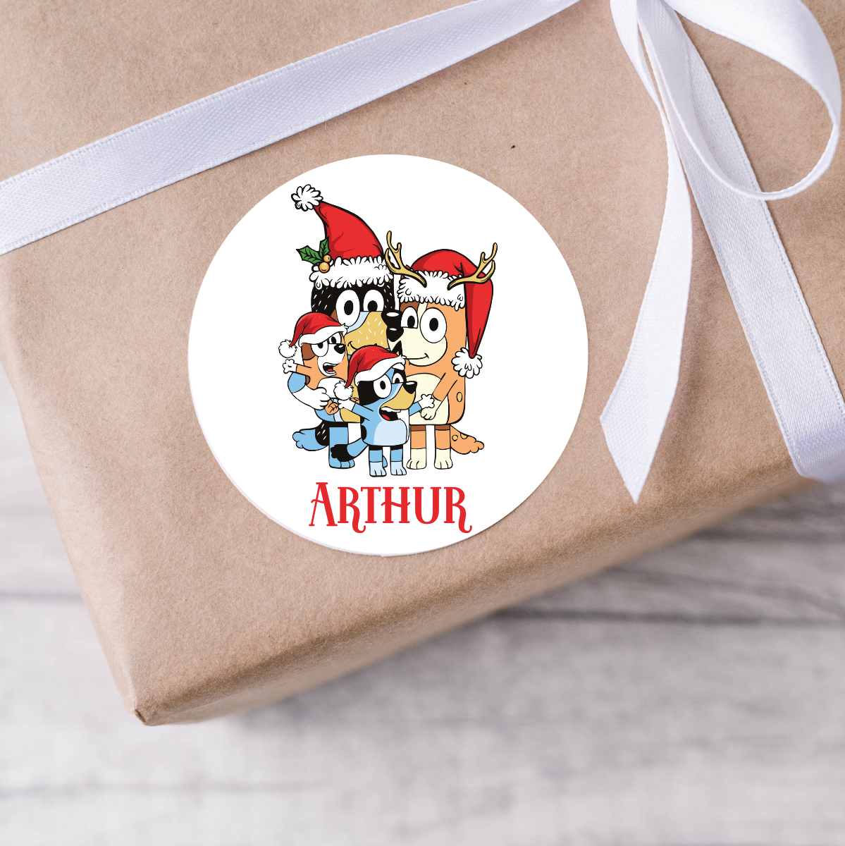 Personalised Bluey Christmas Present Labels