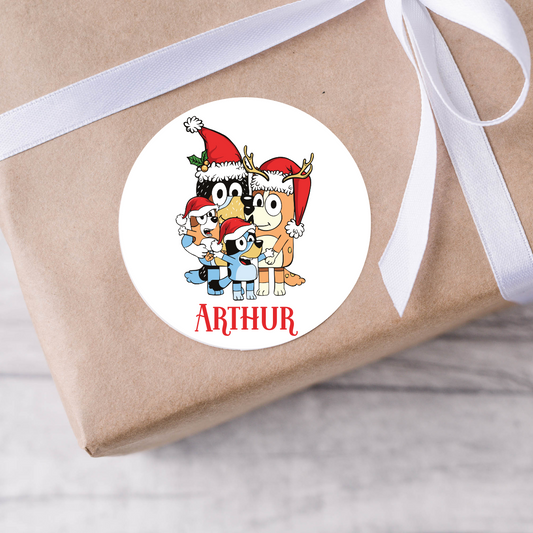 Personalised Bluey Christmas Present Labels