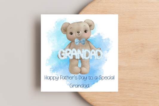 Blue Bear Father's Day Card