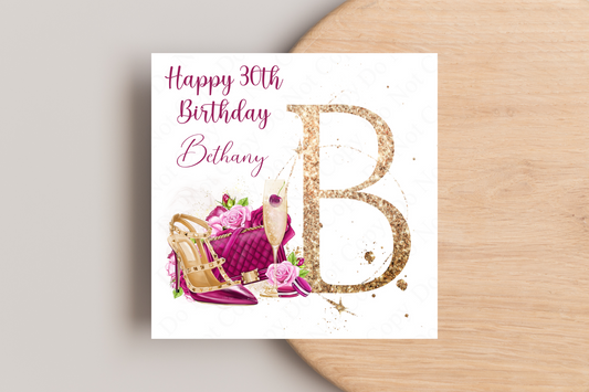 Personalised 30th Birthday card for her