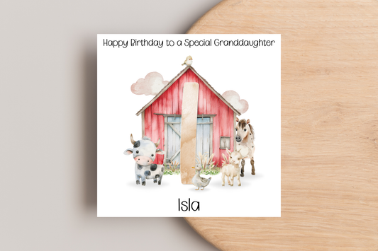 Personalised Farm Birthday Card