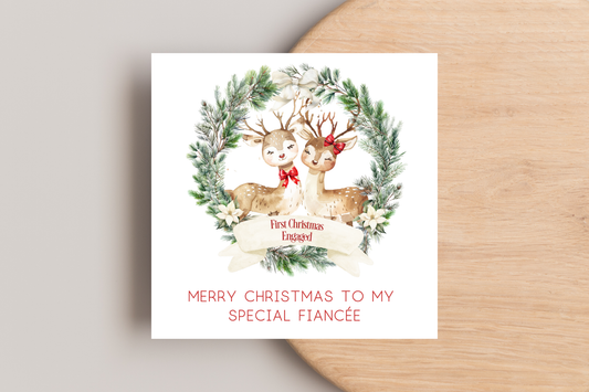 First Christmas Engaged Christmas Card