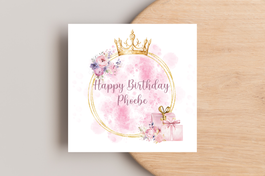 Personalised Princess Inspired Birthday Card