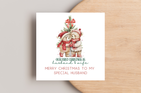 First Christmas as Husband Wife Christmas Card for my husband wife