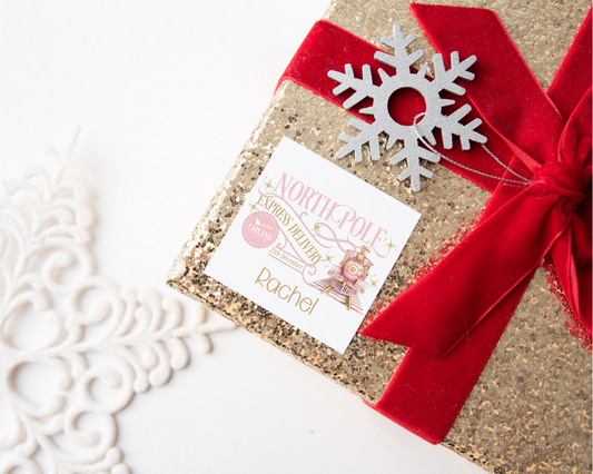 Personalised North Pole Express Delivery Christmas Present Labels