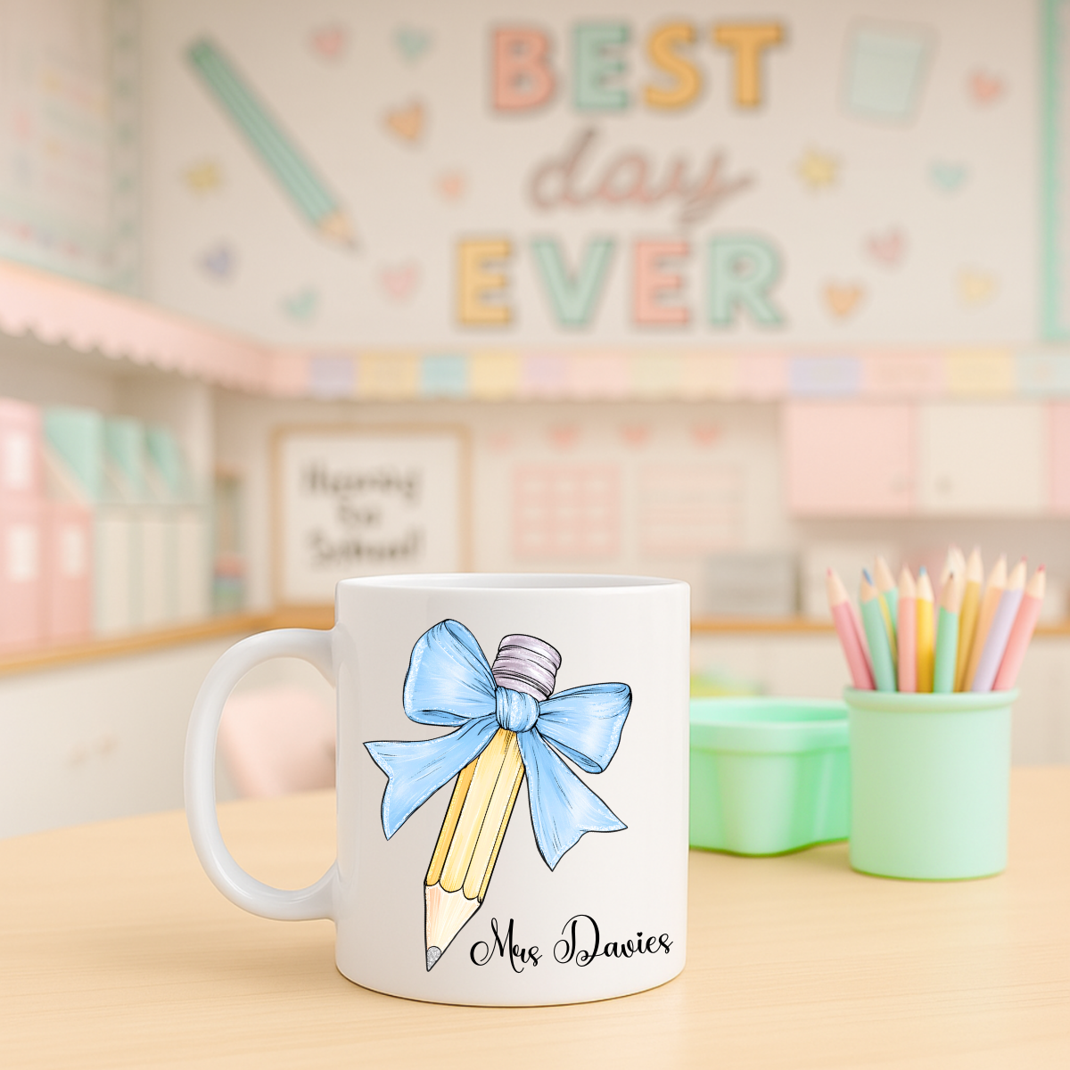 Personalised Pencil Teacher Mug