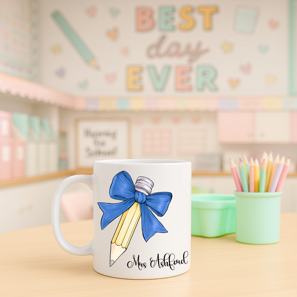 Personalised Pencil Teacher Mug
