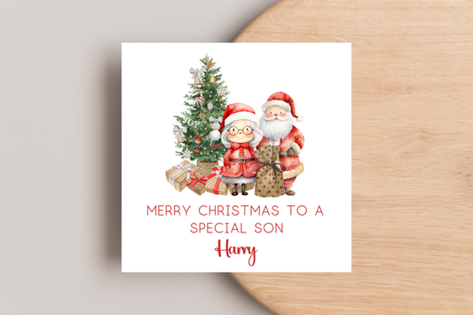 Personalised Santa and Mrs Claus  Christmas Card