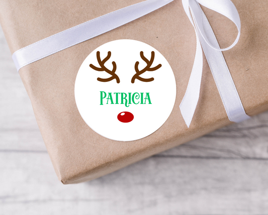 Personalised Reindeer Christmas Present Labels