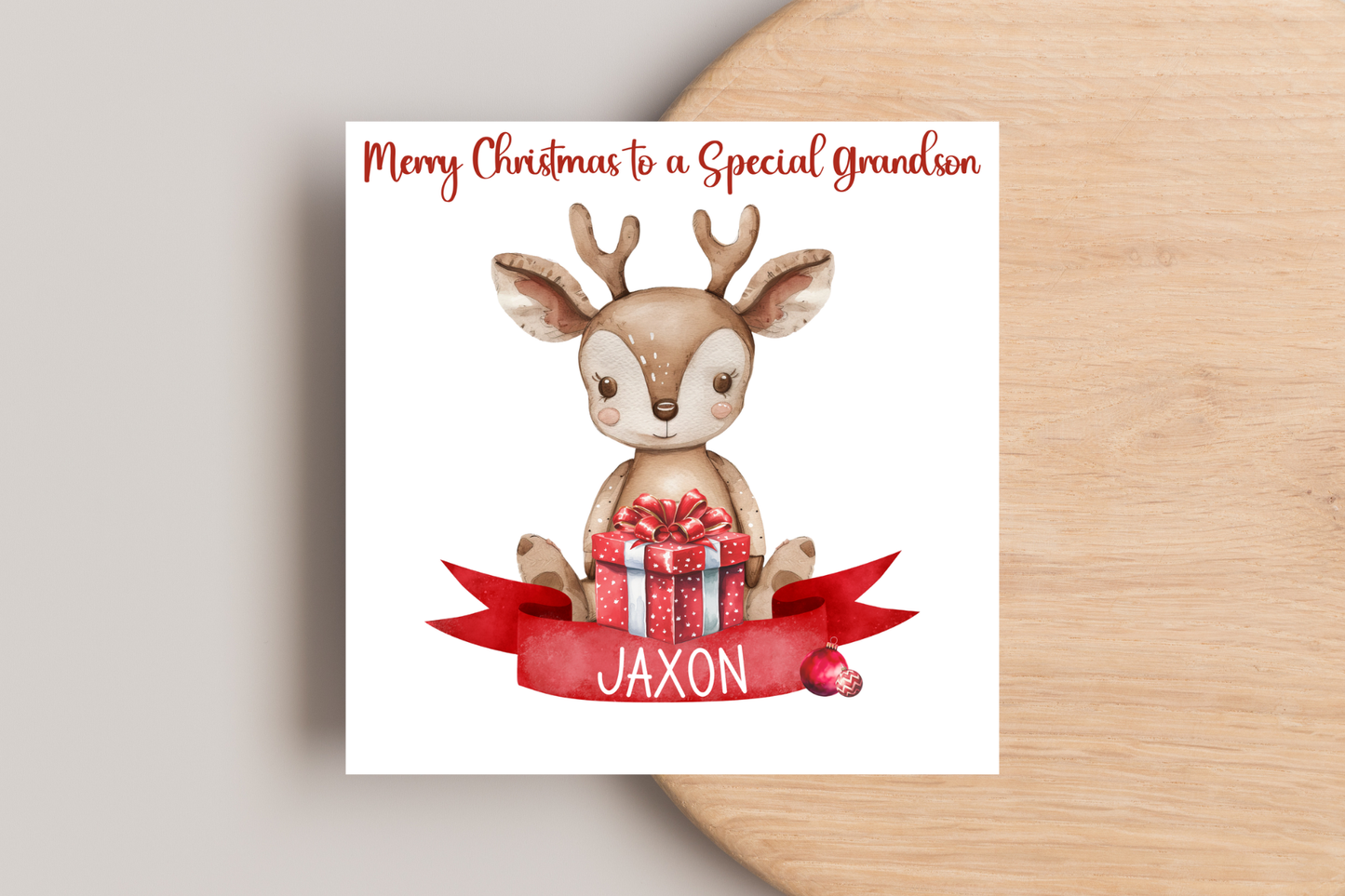 Personalised Reindeer Christmas card