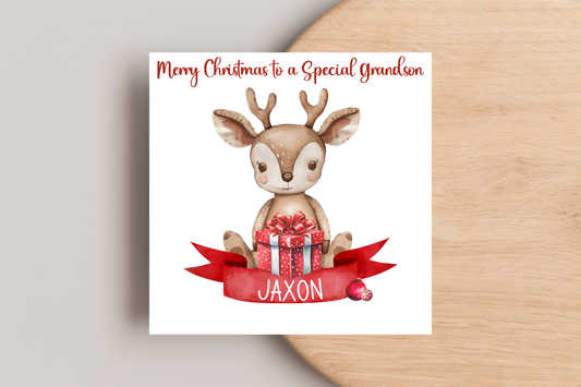 Personalised Reindeer Christmas card