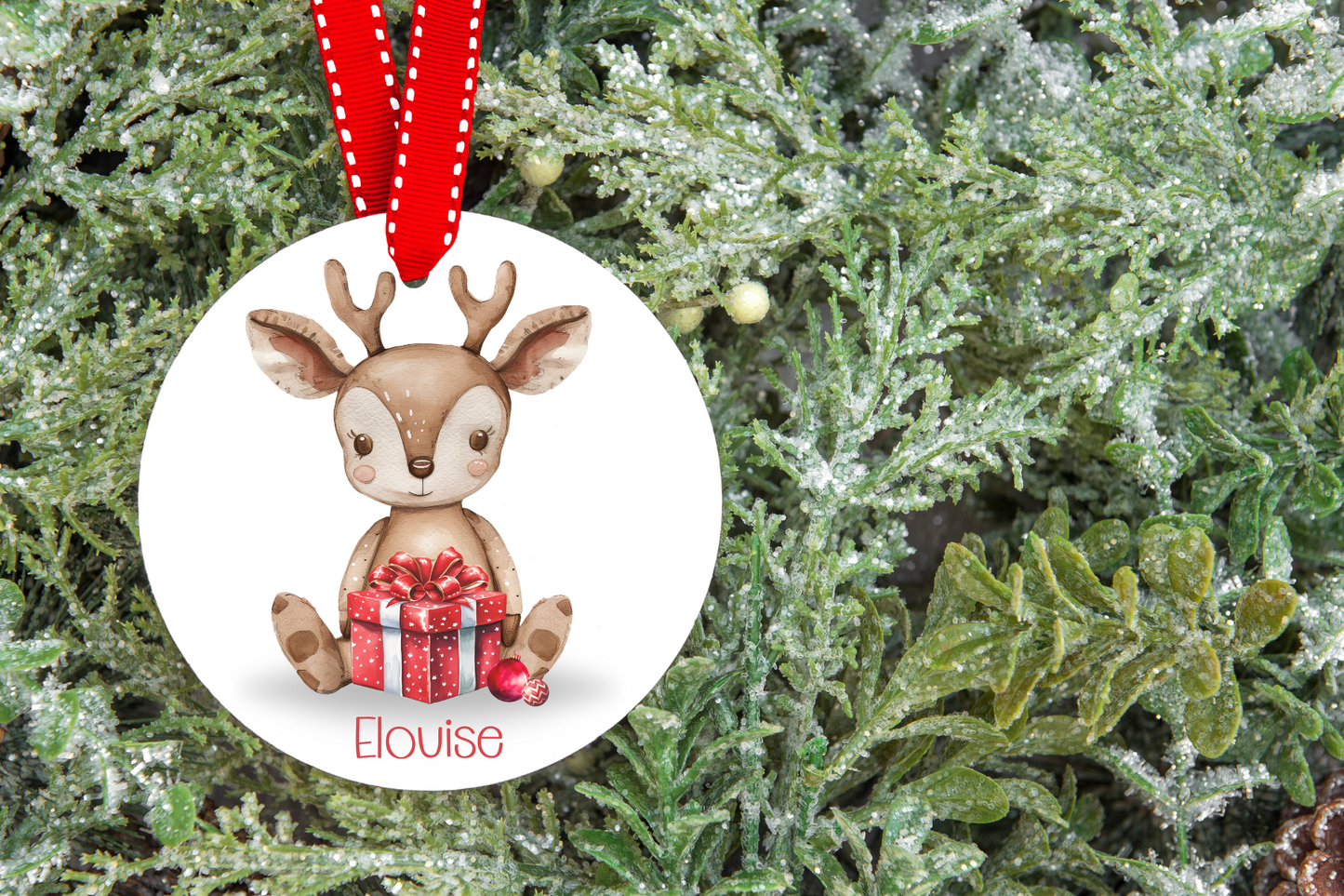 Personalised Reindeer Christmas Tree Decoration