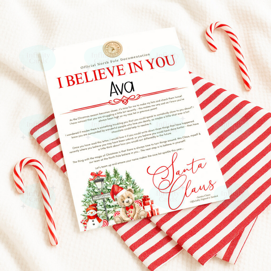 Personalised I Believe in You Letter From Santa