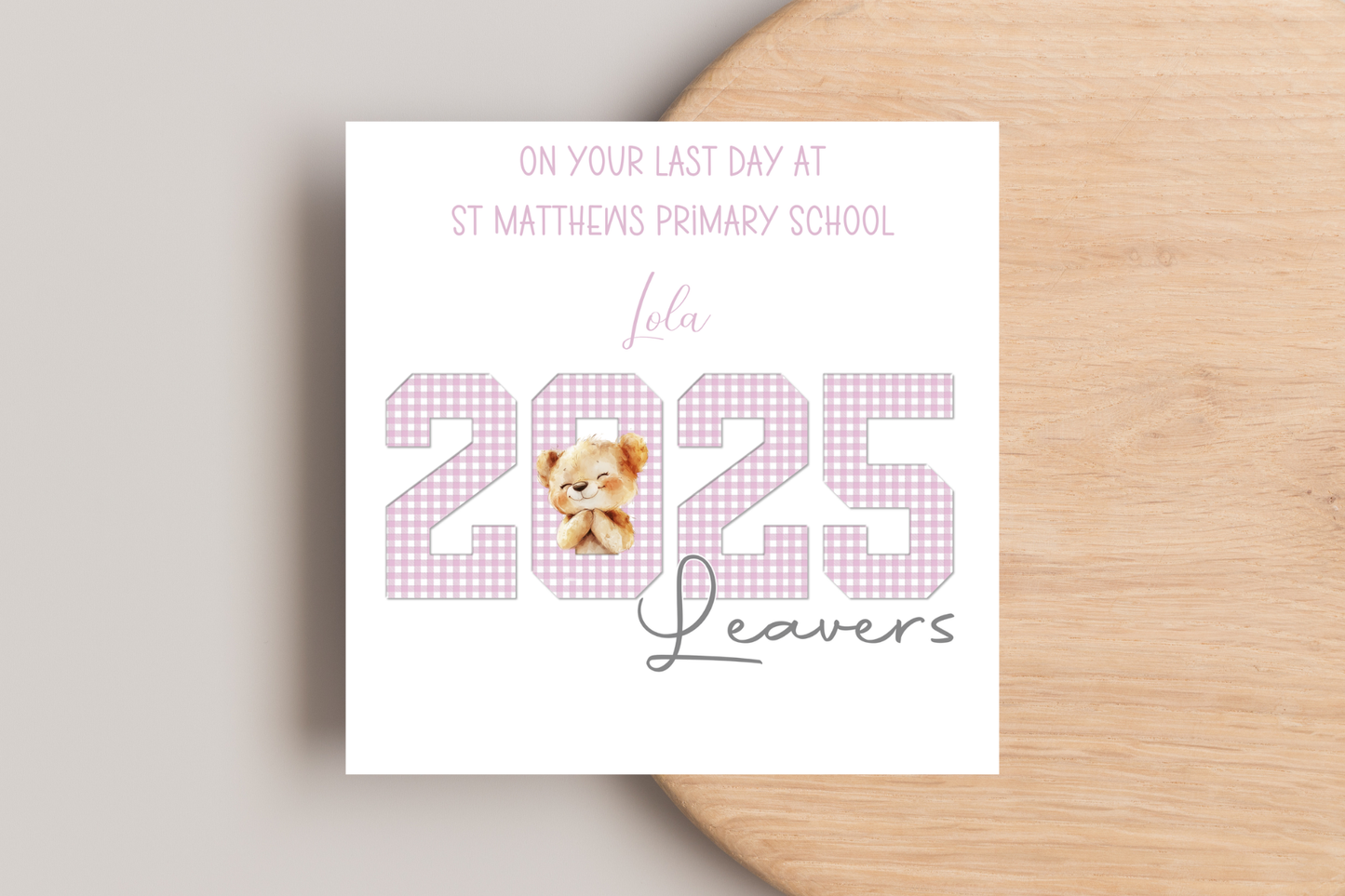 Personalised 2025 Bear School Leavers Card