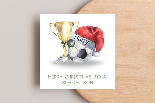 Personalised Football Christmas card