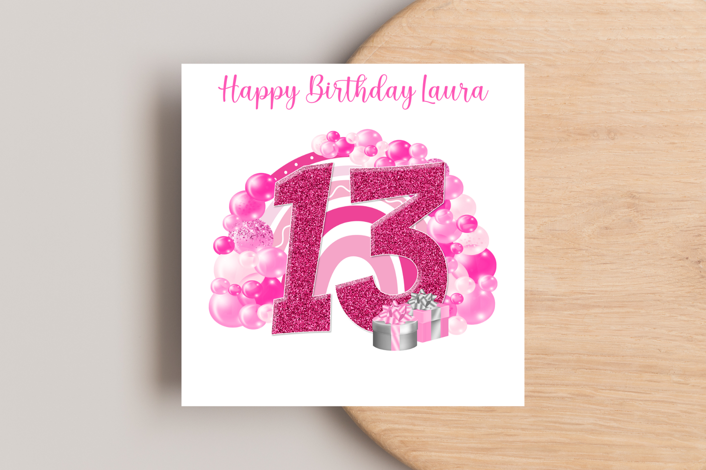Personalised Pink Girly Birthday Card