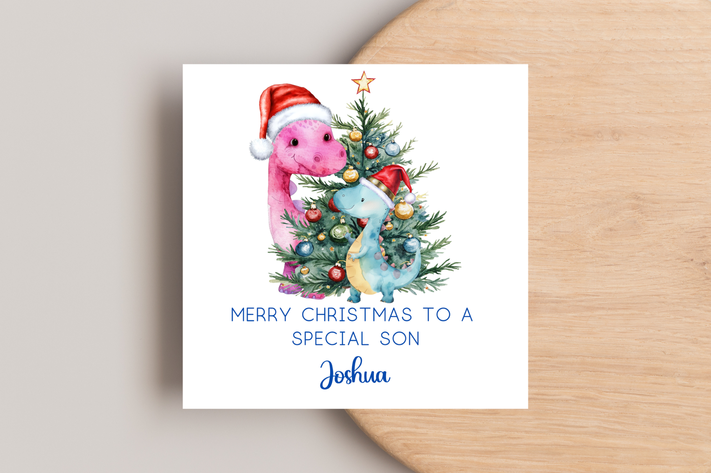 Personalised Dinosaur Christmas Card