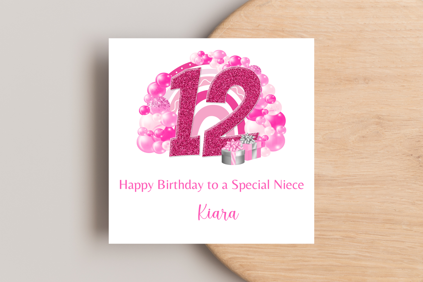 Personalised Pink Girly Birthday Card
