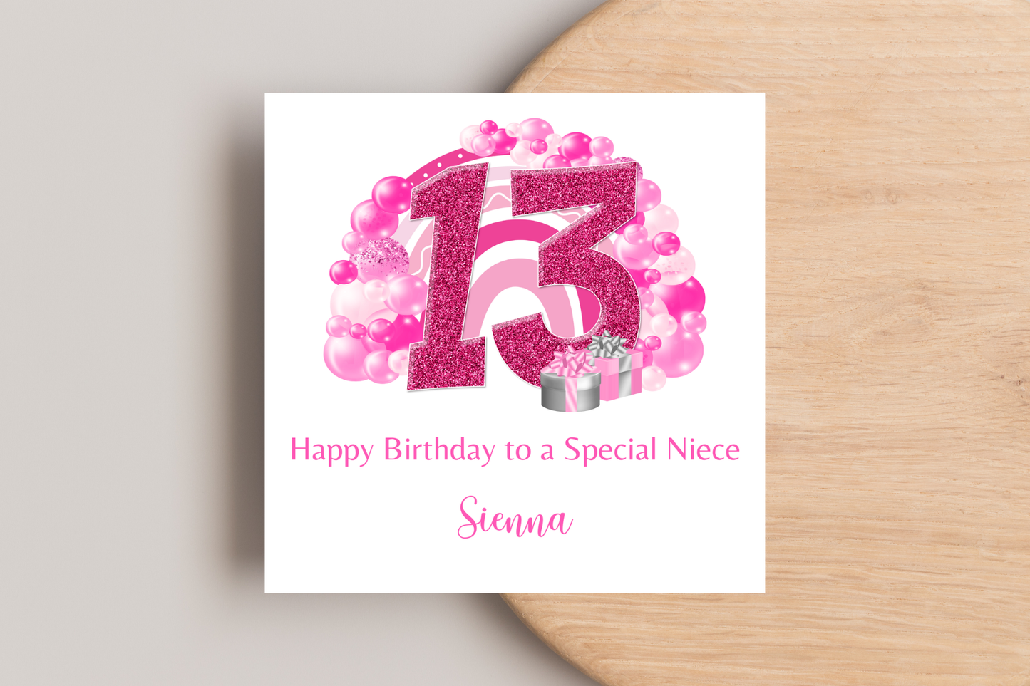 Personalised Pink Girly Birthday Card