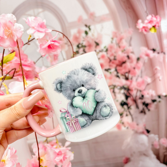 90th Birthday Grey Bear Mug