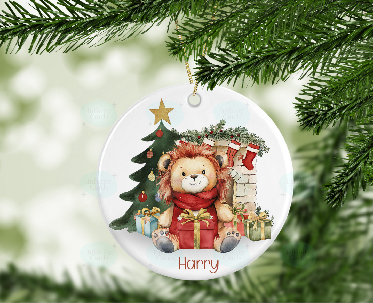 Personalised Lion Christmas Tree Decoration