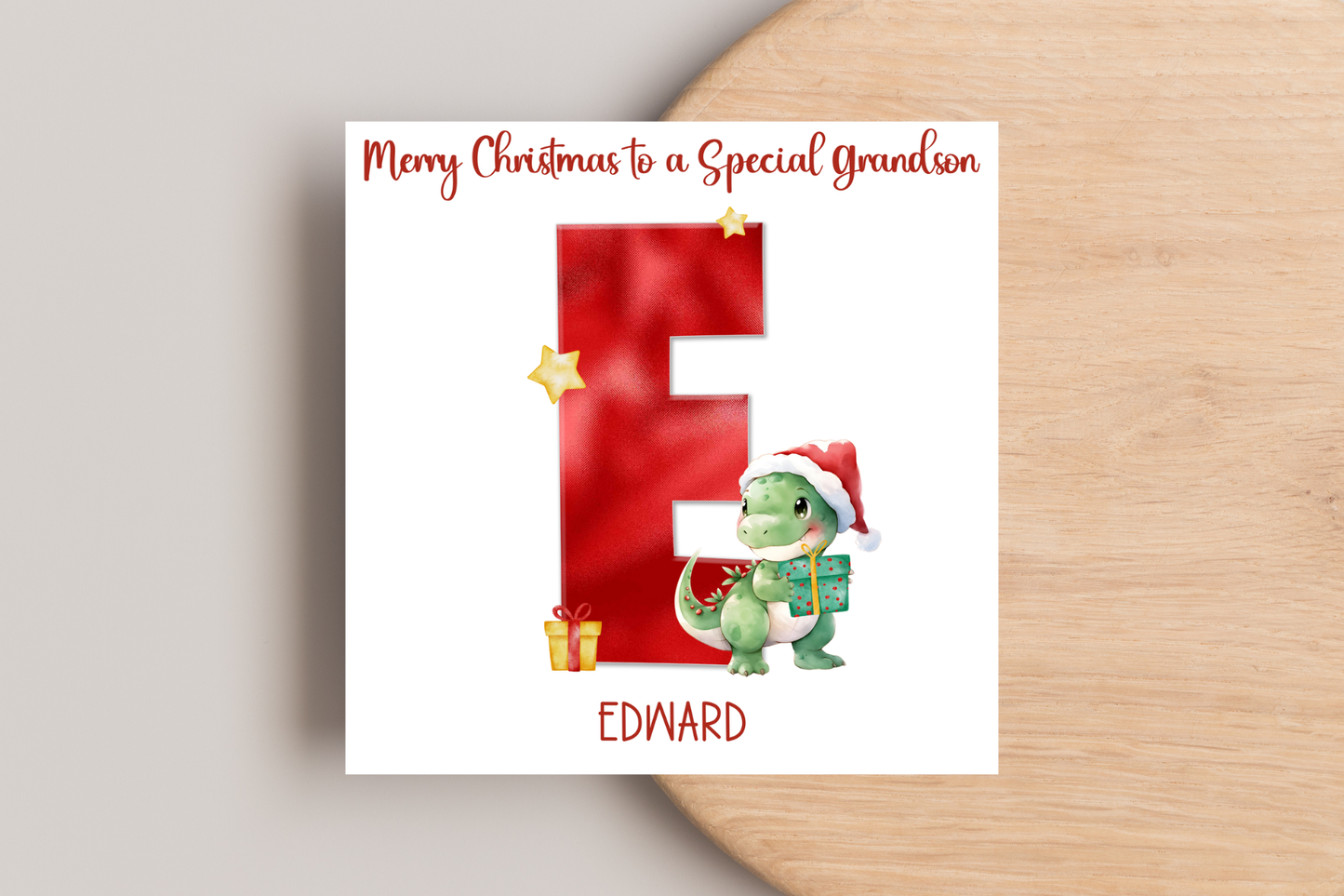 Personalised Dinosaur Christmas Card
