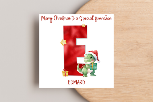 Personalised Dinosaur Christmas Card