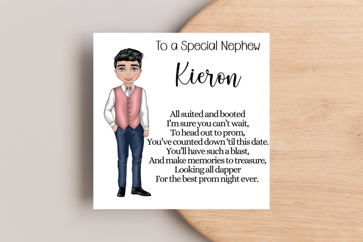 Personalised Prom Card for him