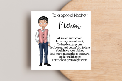 Personalised Prom Card for him