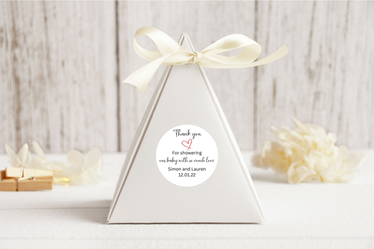 24 X Personalised Baby Shower Favour Stickers