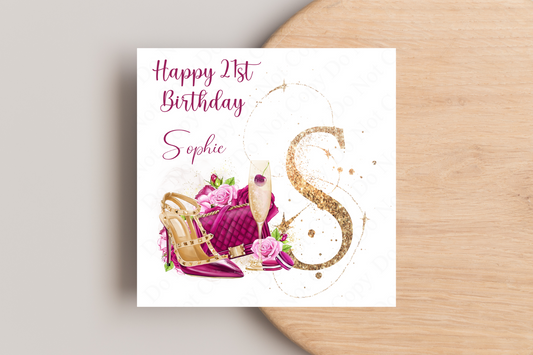 Personalised 21st Birthday card for her
