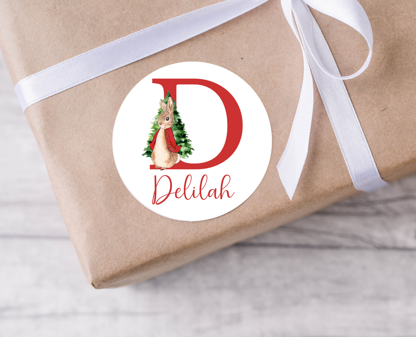 Peter Rabbit Initial Christmas Present Labels