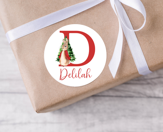Peter Rabbit Initial Christmas Present Labels