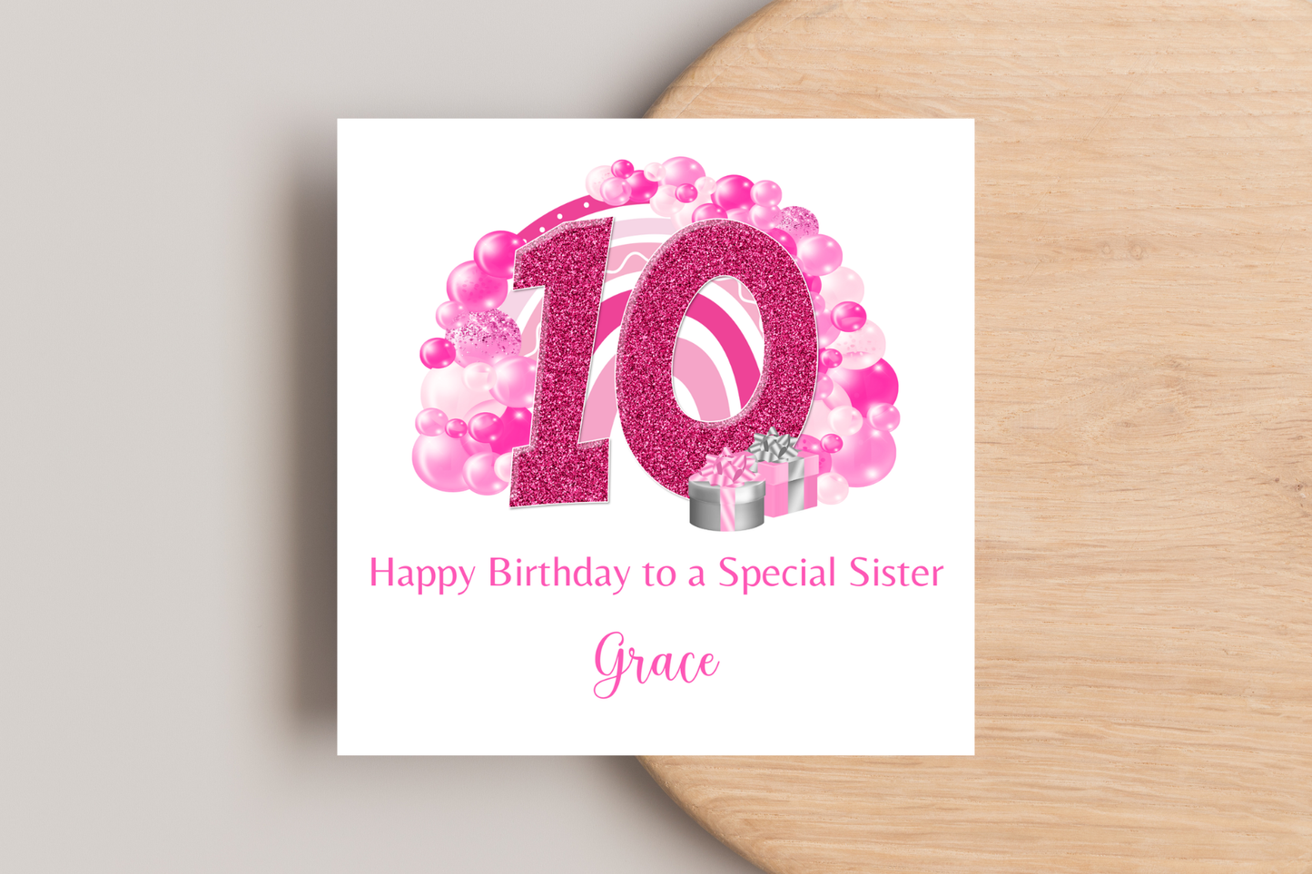 Personalised Pink Girly Birthday Card