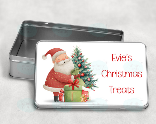 Personalised Santa Christmas Treat Tin