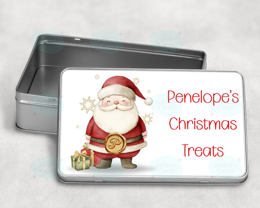 Personalised Santa Christmas Treat Tin