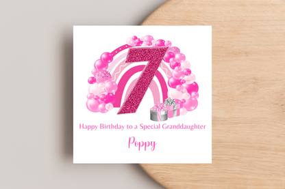 Personalised Pink Girly Birthday Card
