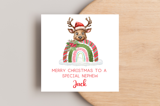 Personalised Reindeer Christmas card