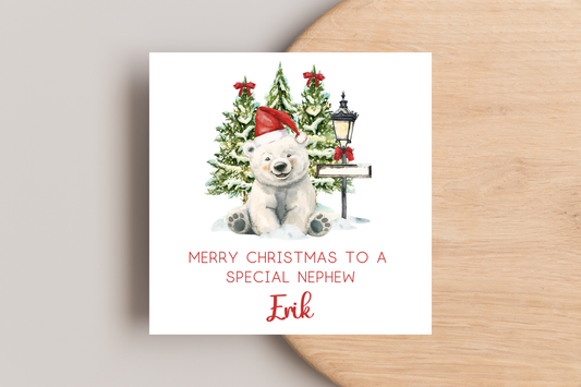 Personalised Polar Bear Christmas card
