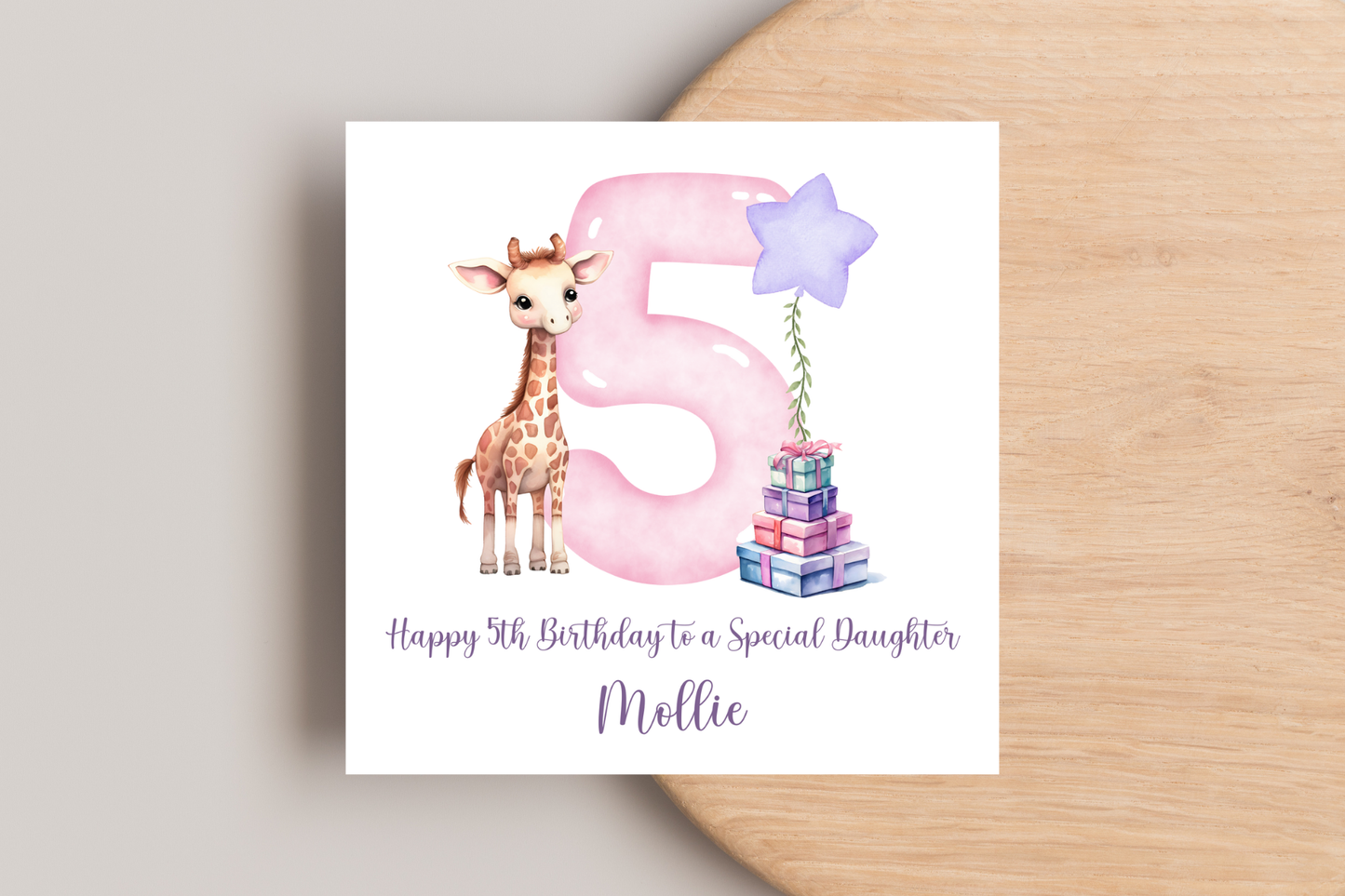 Personalised Giraffe Birthday Card