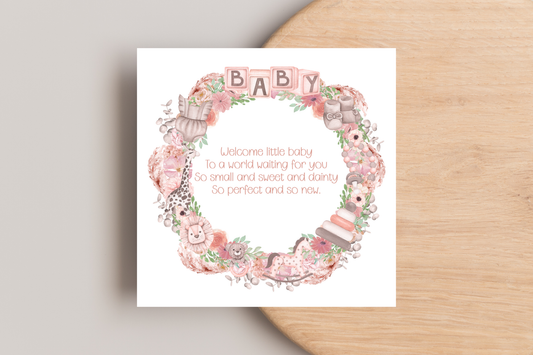 Baby Wreath New Baby Card