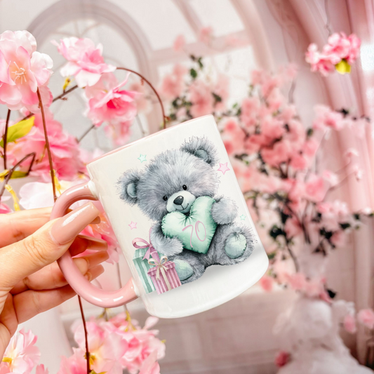 70th Birthday Grey Bear Mug