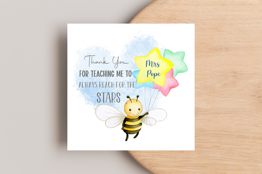 Personalised Thank You Teacher End of Year Card