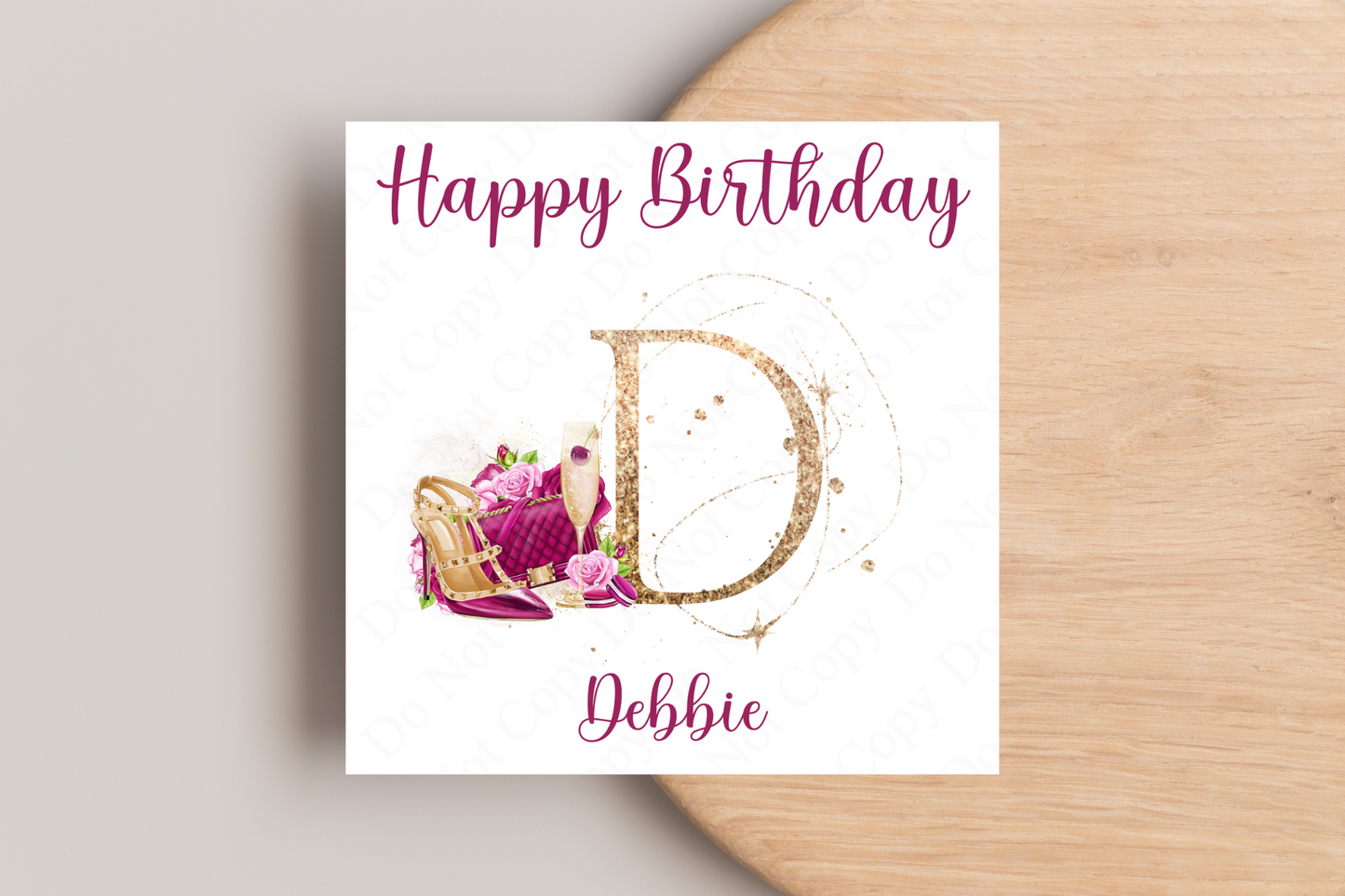 Personalised Pink Birthday card for her