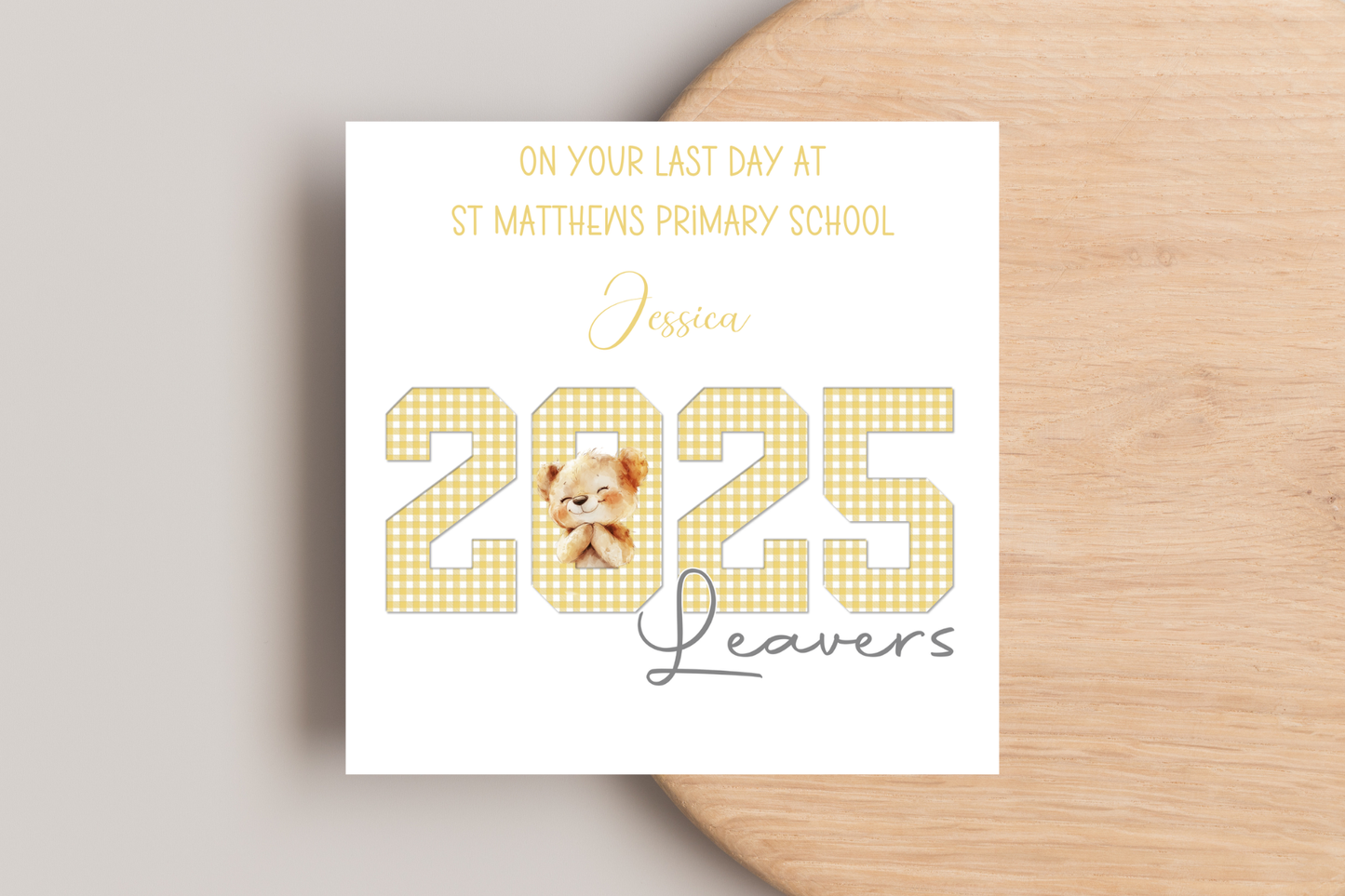 Personalised 2025 Bear School Leavers Card