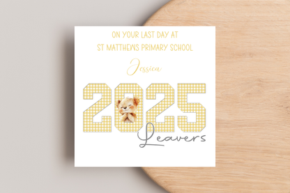 Personalised 2025 Bear School Leavers Card
