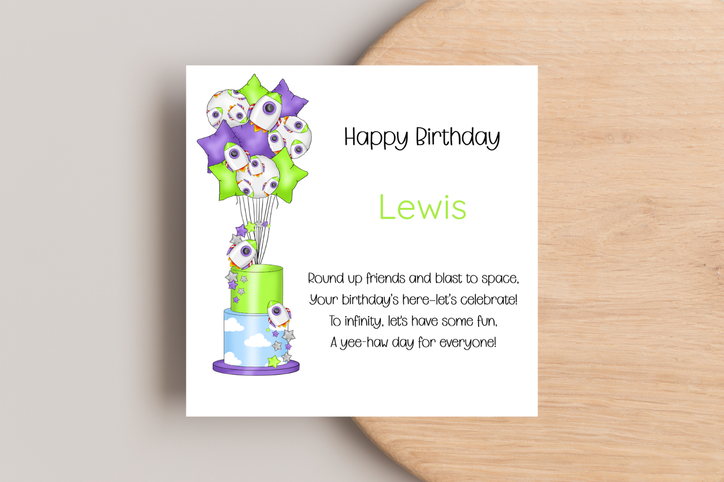 Personalised Buzz Lightyear Inspired Birthday Card